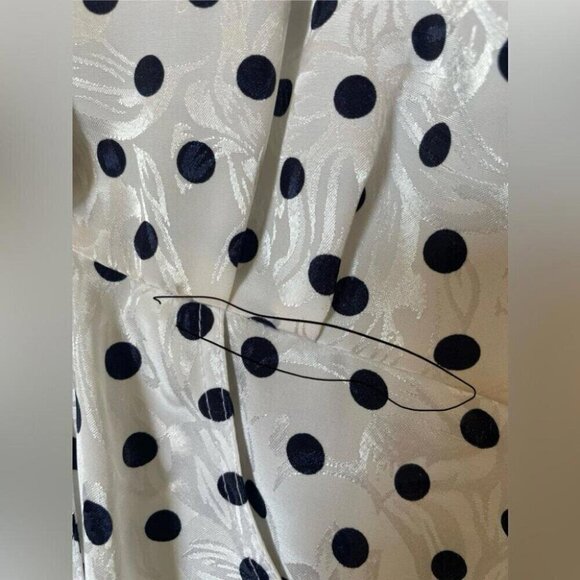 Vintage 80s Polka Dot Dress "Pretty Woman" Glam Satin Jacquard - Picture 8 of 16
